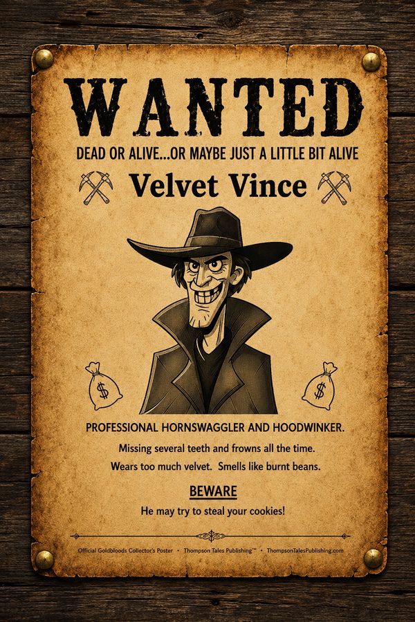 Velvet Vince WANTED mini poster — Official Goldbloods Collector's Poster